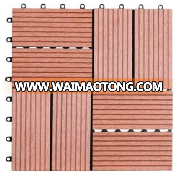 Interlocking portable outdoor anti mildew wpc composite wood diy installation flooring tiles